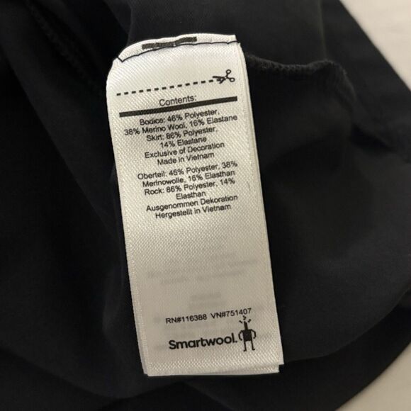 SMARTWOOL Willow Lake Women’s Active Lightweight Dress Size XS Merino Wool Black - Picture 12 of 16